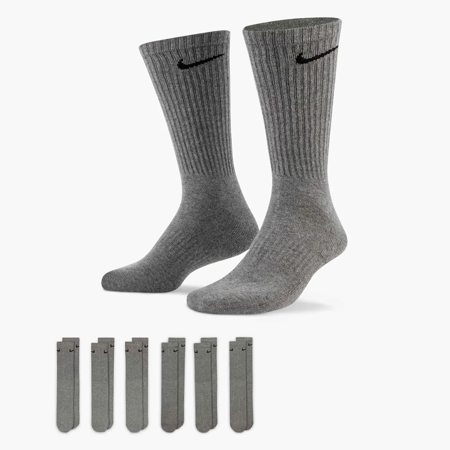 Nike Unisex Adult Everyday Cushioned Training Crew Socks (6-Pack) | Mens and Womens SX7666-064