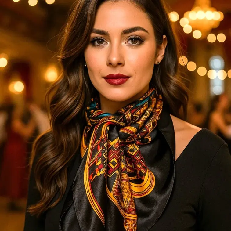 Black & Gold Wild Rag - Western Scarf