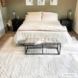 Manyas 3D Bone Area Rug with Tassels