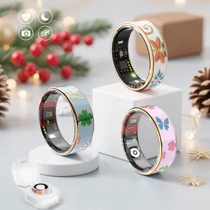 Flora Enamel Smart Health Ring for Women – Butterfly & Floral Design, Sleep & Fitness Tracker, Monitors Heart Rate, SpO2, Steps, Calories, & Distance, IP65 Waterproof, Fashionable Jewelry Gift