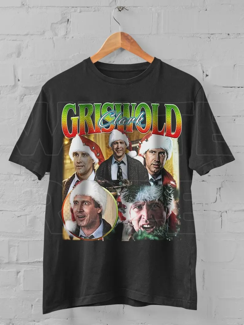 Men's National Lampoon's Vacation Clark Griswold Graphic T-Shirt - Casual Menswear Clothes, Unisex Classic Round Neck Short-Sleeve Cotton Top, Ideal Gift for Adults