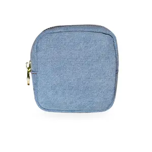 dreamie - Denim Blues Mini Square Pouch for Organization & Travel