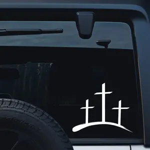 Jesus,Cars Trucks Vans Walls Laptops Black 5.5 x 5.5 in Jesus Car Sticker Premium Vinyl Water Resistant Easy Application Express Your Faith Unique Design