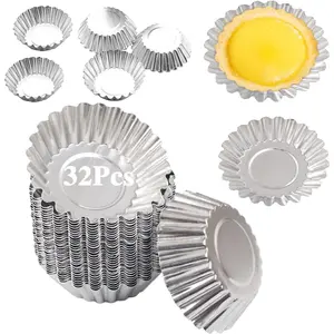 Egg Tart Molds 32Pack 2.75inch Aluminium Mini Tart Pans for Baking
