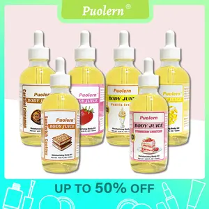 Puolern Moisturizing Body Oil - Vanilla Strawberry Shortcake & Cinnamon Scents - 120ml Non-Greasy Formula for Women's Skin Care - Plant Extracts for Soothing & Relaxation
