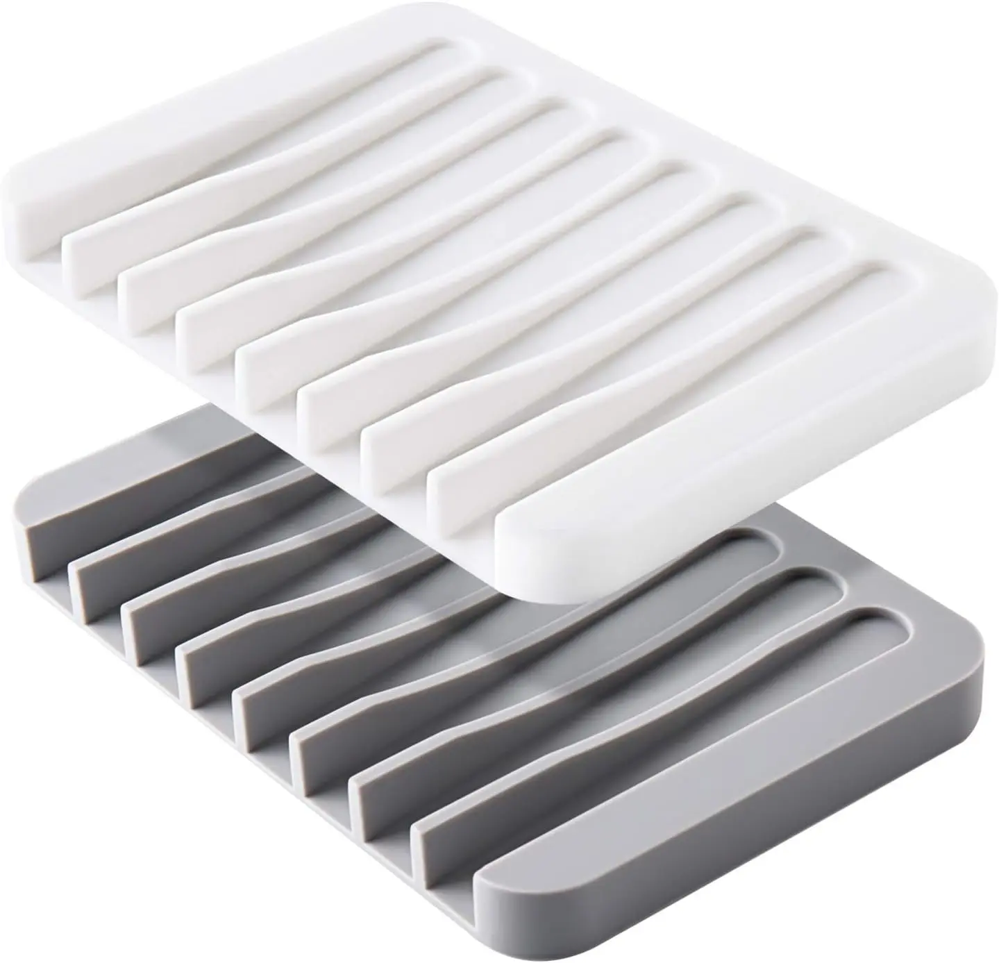Self Draining Soap Dishes Premium Silicone Holder for Shower Bathroom Kitchen Bathtub Razor Sponges Drains Water Well Extends Soap Life Easy Clean