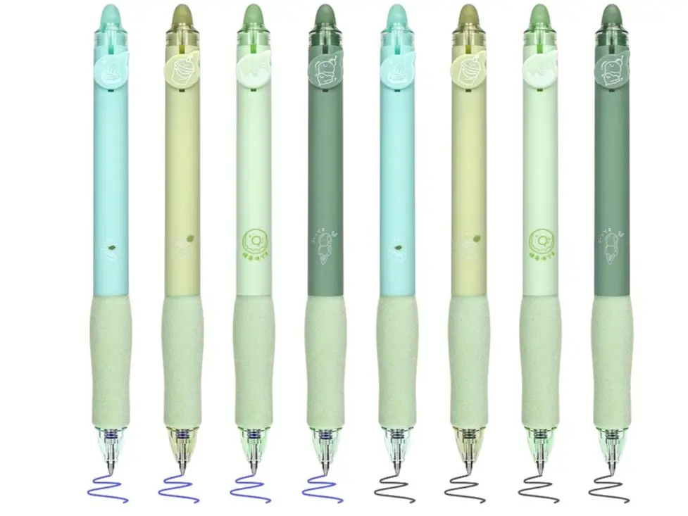 8Pcs Cute Retractable Erasable Gel Pens Blue And Black Ink Pen With Eraser Clear Smooth Writing Comfortable To Use For Note Taking Marking Planner Crossword Puzzles