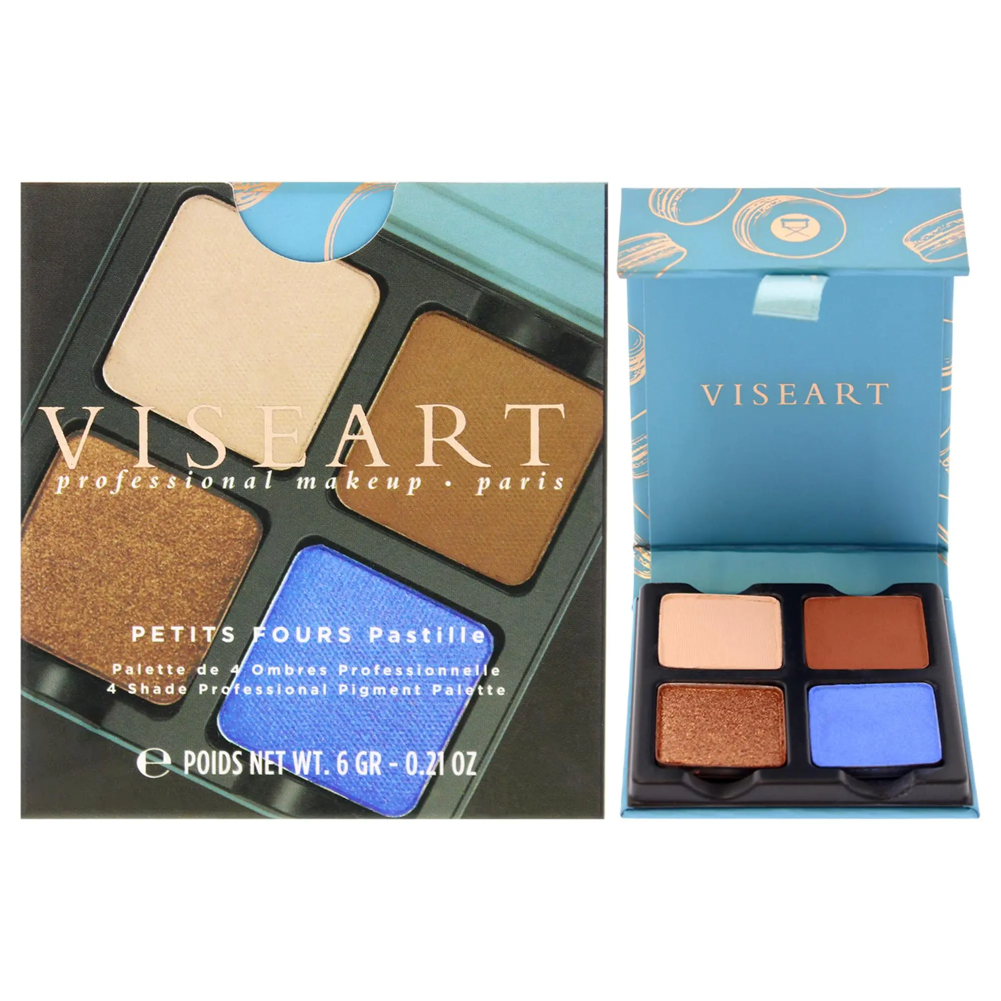 Viseart Paris Petits Fours Pastille Compact Cosmetic Eyeshadow Palette for Women - Pigment-Rich Makeup, Enhances Look, 0.21oz Eye Shadow