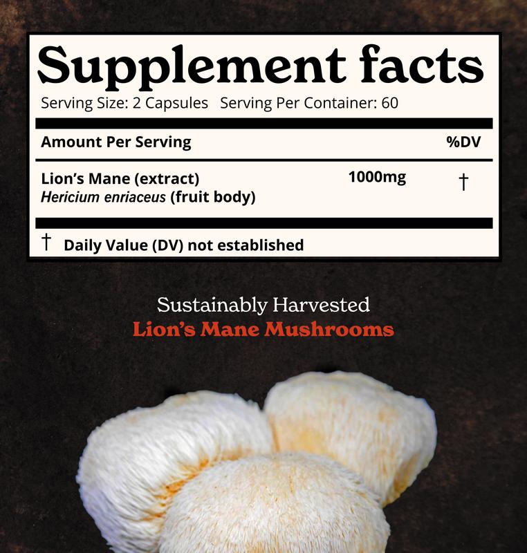 BetterAlt 1000mg Lions Mane Mushroom Capsules | Nootropic Brain Booster | 15:1 Extract for Overall Health and Fitness | 30% Polysaccharides | 120N
