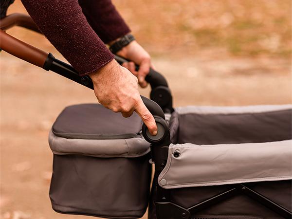 HARPPA Foldable 2 Seater Baby Stroller Wagon with Canopy & Mosquito Net, Stroller with Cup Holders & Stroage, All-Terrain Wheels, Adjustable Handle, For Outdoor & Beach, Baby Items