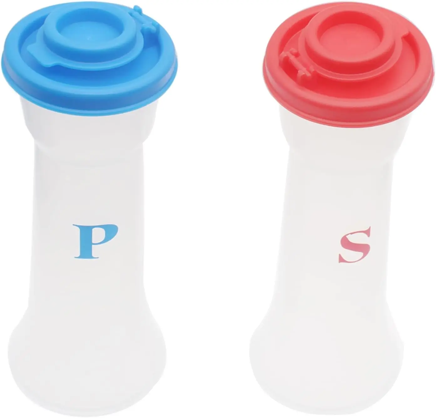 Kitchenware 2-Piece Plastic Sealproof Seasoning Canister Set - Salt & Pepper Dispensers Set with Hourglass Lids, Cooking Home Camping Organizer Storage Jars Gadgets