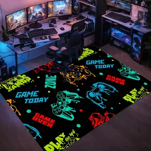 Game Room Pattern Floor Mat, 1 Count Non-slip Game Themed Area Rug, Gaming Rugs, Decorative Carpet for Home Living Room Bedroom Bathroom Dormitory