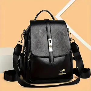 Vintage Anti-Theft Backpack for Women - Stylish Preppy College Daypack with Secure Compartments, Perfect for School, Travel & Commute