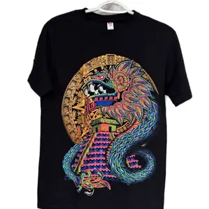 Quetzalcóatl piramide T-shirt Black Cotton Man Quetzalcóatl piramide T-shirt Black Cotton Man