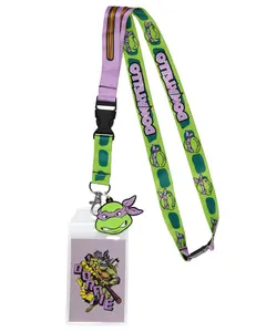 Teenage Mutant Ninja Turtles Character Design ID Badge Holder Lanyard With 2" Rubber Charm, Donatello