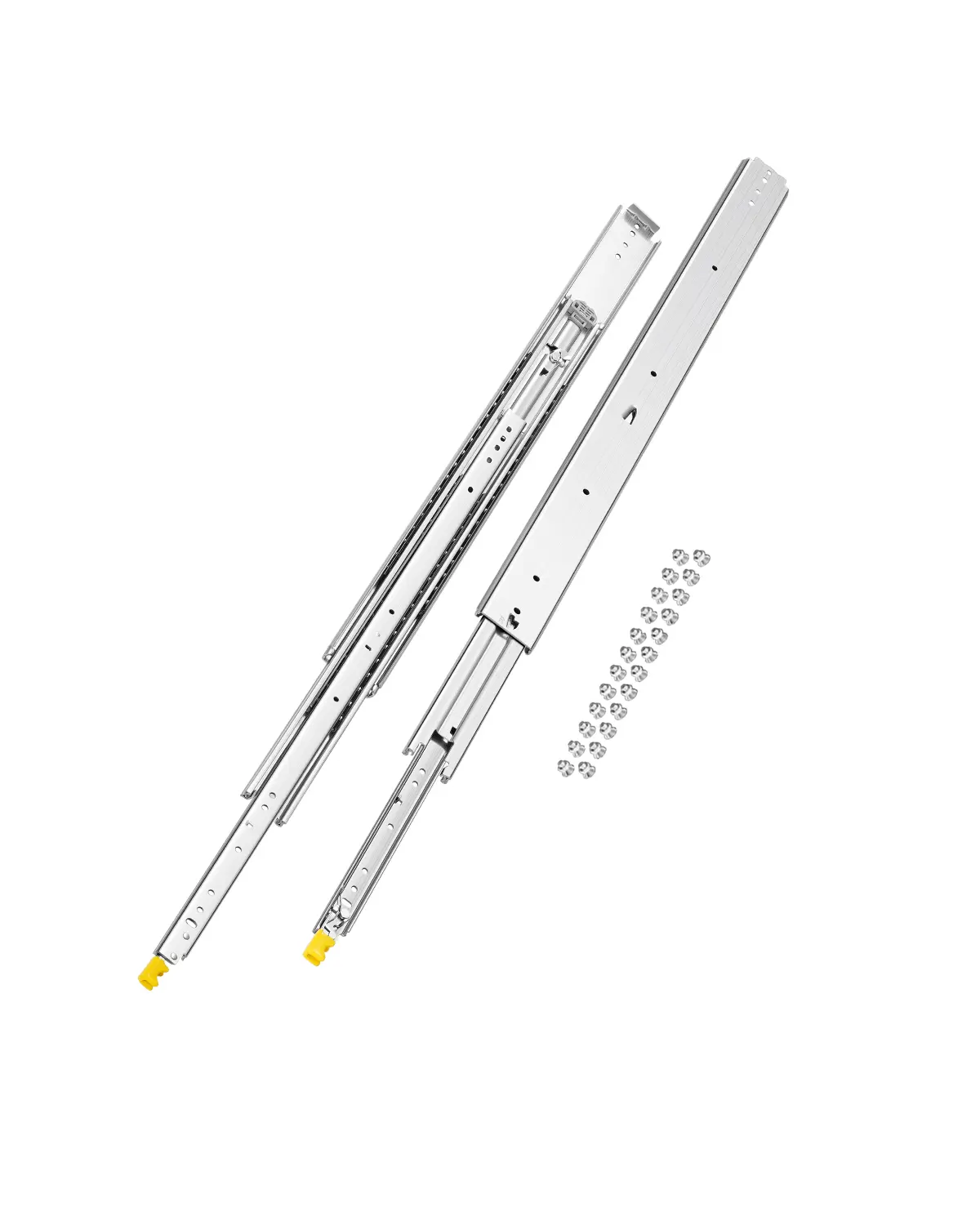 【summerfinds】VEVOR 1 Pair Full Extension Drawer Slides 18 20 22 28 30 32 36 38 40 44 48 52 56 60 in, 500 lbs Load Capacity Locking Drawer Slides, Ball Bearing with Lock Side Mount Drawer Slide Rail
