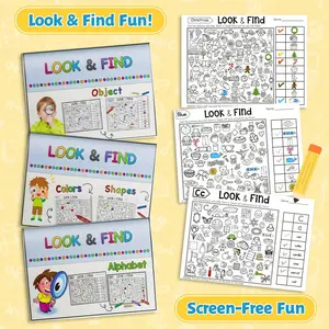 Look and Find Activity Workbook, Hidden Objects Search-and-Spot Pages, Alphabet / Objects / Colors & Shapes Themes, Visual Scanning and Observation Practice, Checklist Challenges, Screen-Free Puzzle Fun, Clear Worksheets for Daily Practice