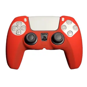 Silicone Red Solid Themed Controller Grip for PlayStation 5 PS5 Dual Sense Controller Accessories