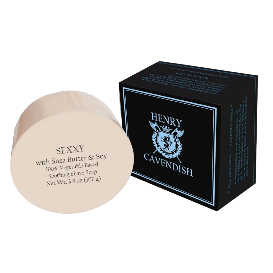 Sandlewood Shave Soap with Shea Butter & Coconut Oil. Long Lasting 110ml Puck Refill. Himalaya Fragrance. All Natural. Rich Lather, Smooth Shave. For Ladies and Gentlemen.