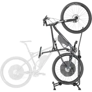 Upright  Stand -  Vertical & Horizontal Adjustable Bicycle Floor Parking Rack - for Storing MTB Road Bikes - up to 29" Wheel Size - for E  - 1