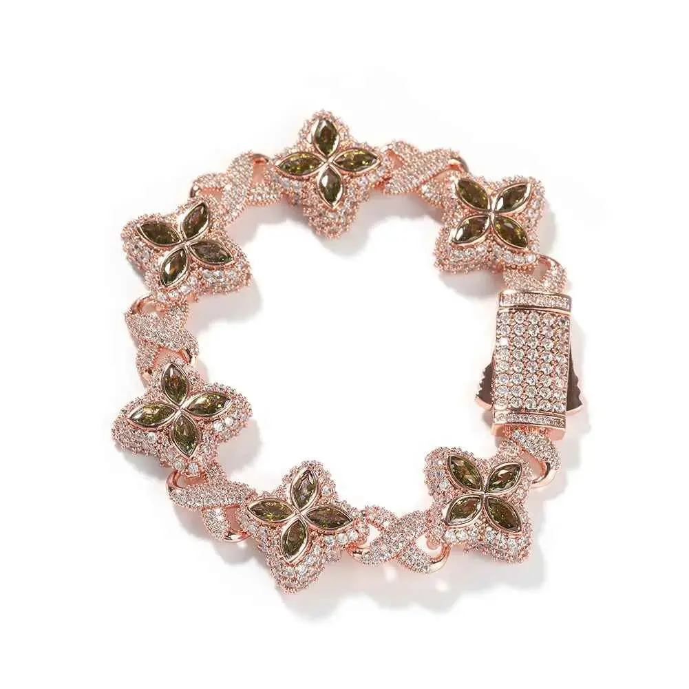 Floral Bracelets with Infinity Link Chain