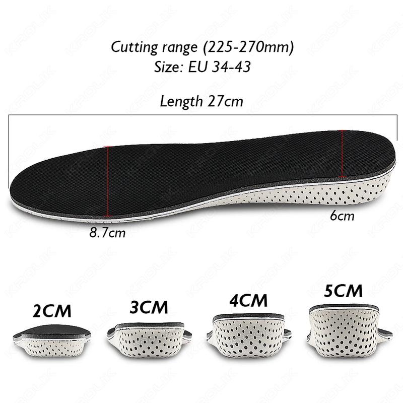 2/3/4/5CM Taller Invisible Height Increase Insoles Men Women Shoes Insole EVA Memory Foam Heel Lifting Cushion Heighten Shoe Pad