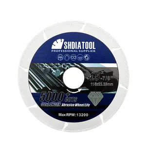 SHDIATOOL 4-1/2 Inch Diamond Metal Cutting Disc for Steel Tube Iron Rebar Angle Steel Vacuum Brazed Cut-Off Wheel Blade Abrasive