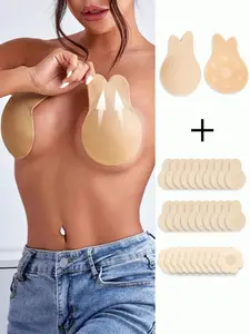 16 pairs of invisible, self-adhesive, anti-friction, washable breast pads that can be cut to size, suitable for swimsuits, cover-up clothing, tank tops, bathing in the sea, hot tubs, travel, vacations, water parks, swimming pools, spaghetti strap tops, an