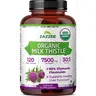 Zazzee USDA Organic Milk Thistle 30:1 Extract 80% Silymarin Vegan Capsules for Internal Balance and Botanical Vitality - High Potency Silybum Marianum Plant Based Nutrition for Everyday Wellness and System Harmony - Non GMO Kosher Pure Formula Made in USA