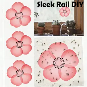 Odorless Mosquito & Fly Sticker, Sticky Fly Trap, Mosquito & Fruit Fly Catcher, Peach Blossom Pattern Design, Suitable for Windows, Walls, Cabinet Doors, Ideal for Various Indoor Environments to Catch Mosquitoes & Fruit Flies