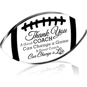 Acrylic Football Coach Gift for End of Season, Thank You Appreciation Office Desk Decor for Coaches, Unique Presents for Sports Coaches, Desk Sign