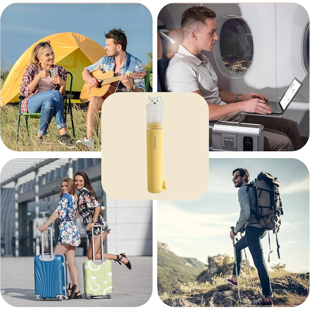 1pcs Foldable Toothbrush Compact Portable Travel Kit with Toothpaste Container 2 Replaceable Soft Bristle Heads for Adults Camping Vacation Business Travel