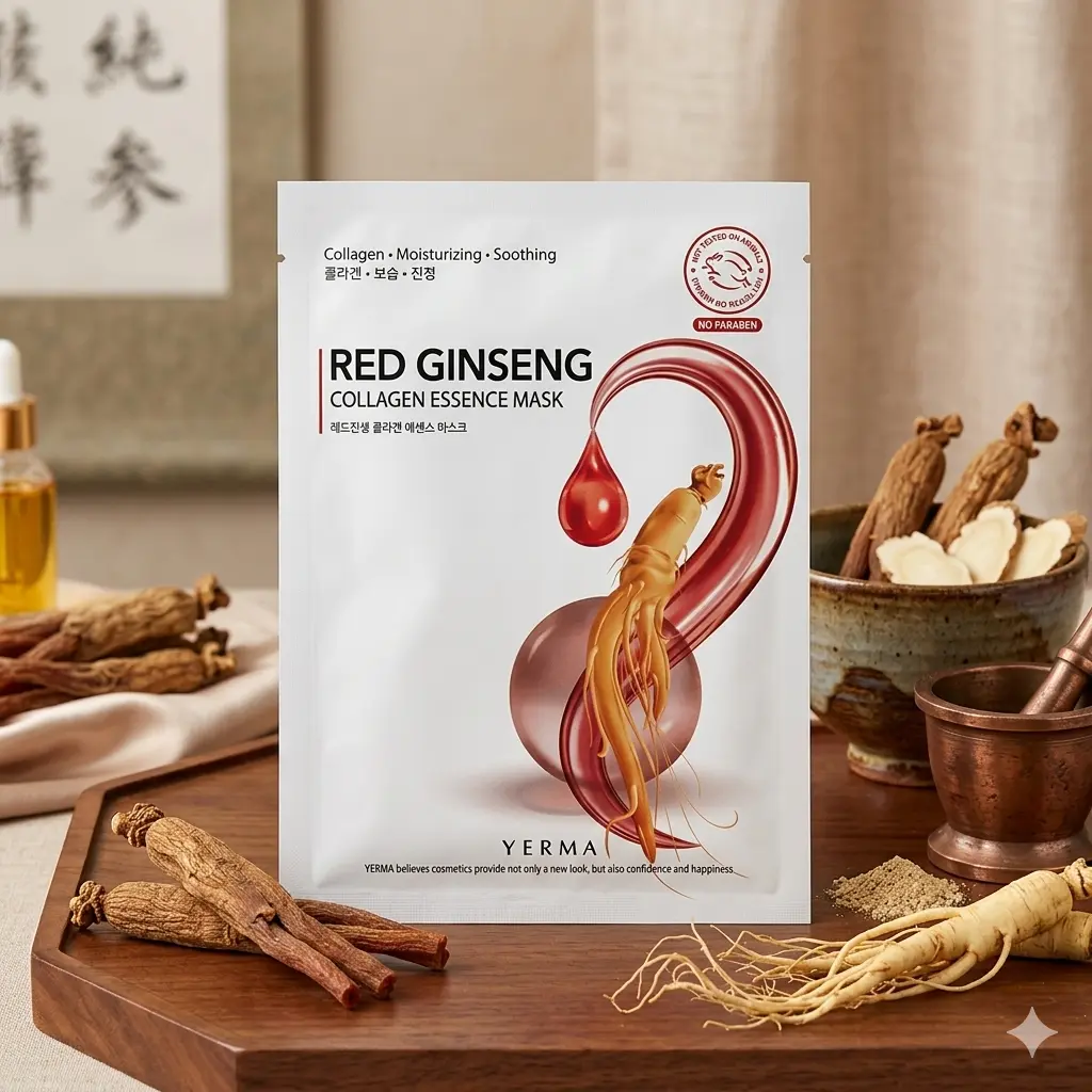 Korean Collagen Essence Mask Red Ginseng, Skin Repair Ginseng Infusion, Restore Skin Texture-SOOTHING