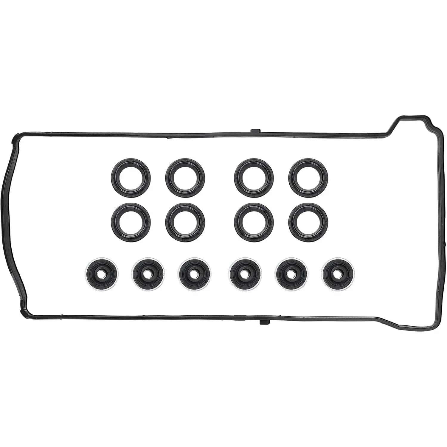 Valve Cover Gasket Set - Compatible with 2.0L 2.3L 2.4L 2002-2015 Honda Accord, Civic, CR-V, Element, Crosstour, Acura CSX, ILX, RDX, RSX, TSX - Replace VS50614R, 12341-R40-A00