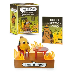 This Is Fine Talking Figurine |  Light & Sound Feature, Meme Merchandise & Funny Gift Item - Paperback