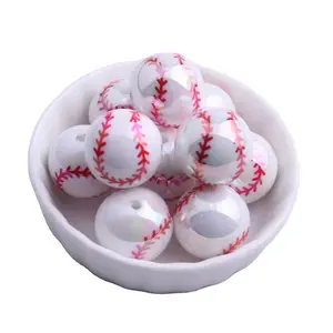 Baseball UV 20mm Beads Set of 5