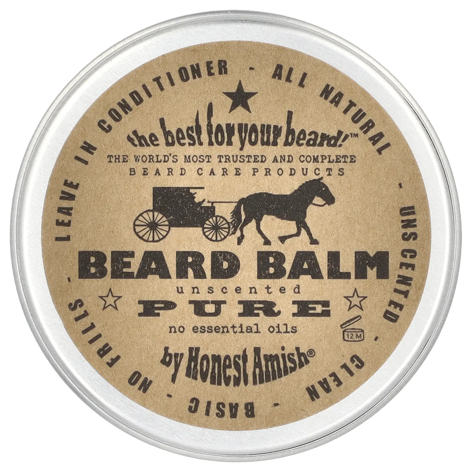 Honest Amish Pure Beard Balm, Unscented, 2 oz (60 ml) Honest Amish Pure Beard Balm, Unscented, 2 oz (60 ml)