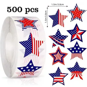 500 Patriotic Star Flag Stickers Roll for July 4th Independence Day Envelope Sealing and DIY Decoration
