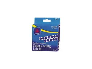 Avery 05793 Permanent Self-Adhesive Color-Coding Labels, 1/4in dia, Dark Blue, 450/Pack