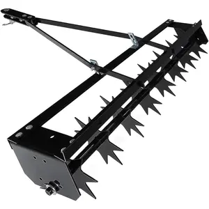 32" Rolling Lawn Aerators,Push Lawn Aerator Tool,Manual Tow Behind Aerator Tool Roller with 8 Spikes for Lawn,Yard and- Black