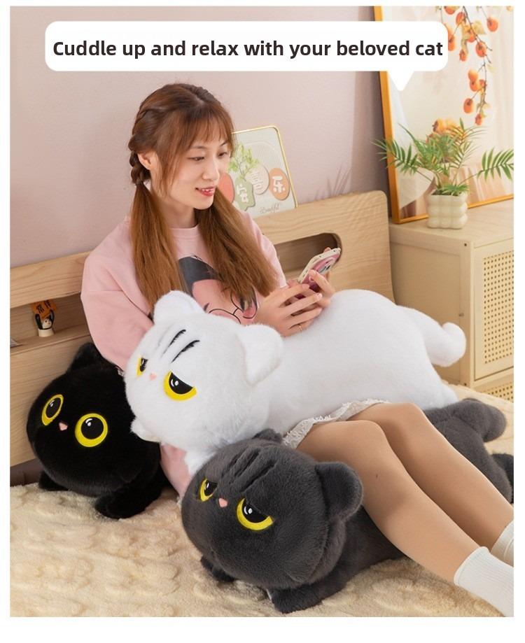 Weighted Black Cat Plush, Weighted Black Cat Stuffed Animal, Cute Plushies Soft Pillow Toy Gift for Kids Adults 19.5 Inch, 0.8 Lbs