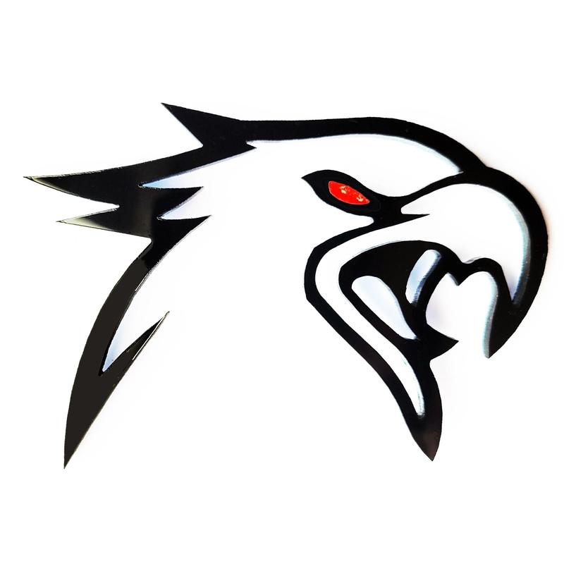 2x Hawk Bird Hellhawk Redeye Emblem Logo for Jeep Grand Cherokee Trackhawk SRT