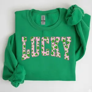 Lucky Clover Sweatshirt, Coquette St Patty's Day Shirt, Lucky Shamrock Sweatshirt Unisex, Lucky Shamrock Shirt for women, Lucky Gift For Her/him