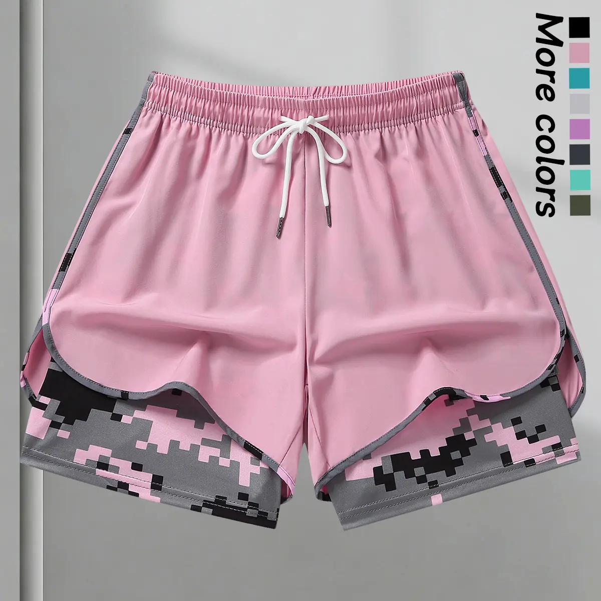 Women’s quick-dry, breathable woven athletic training shorts—lightweight, slimming summer casual sports shorts with an elastic waistband and drawstring; suitable for fitness, exercise, running, and leisure.