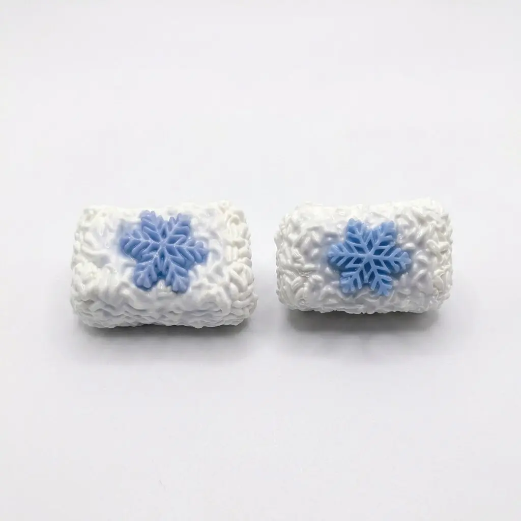 Handmade Snowflake Squishies ASMR Fidget Toys - Food-Grade Non-Toxic Silicone Slow Rise, Thick-Dense Texture Stress Relief, Hand Exercise Tool, 14+ Years Holiday Stocking Stuffer, Sensory Activity Toy