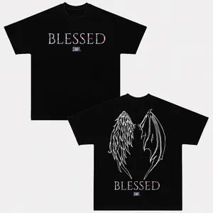 Max Holloway Blessed Wings T-Shirt, Max Holloway UFC Graphic Tee, Ultimate Fighting Championship Shirt, MMA Fighter Fan Merch, Blessed Angel Wing Streetwear Tee, Martial Arts Fightwear, Black Cotton Shirt Gift for UFC Fans