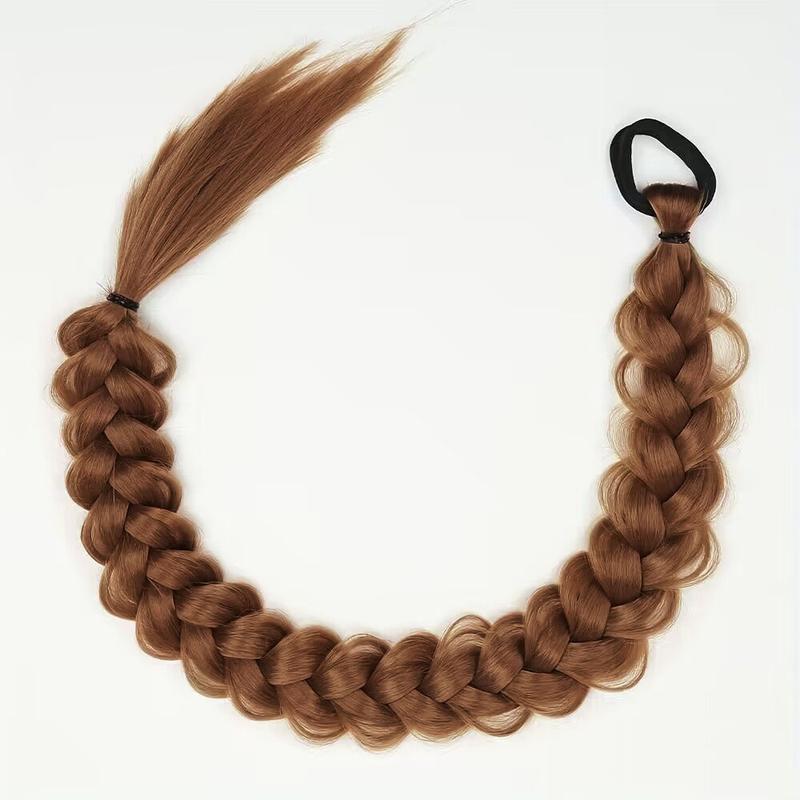 Flexible Braided Wig Headband | Long Straight Hairpiece for Updos & Half Styles | Reusable Fashion Hair Accessory