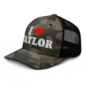 RIVEMUG NG Camo I Love Taylor Embroidered Curved Bill Camouflage Trucker Hat Low Crown Adjustable Cap