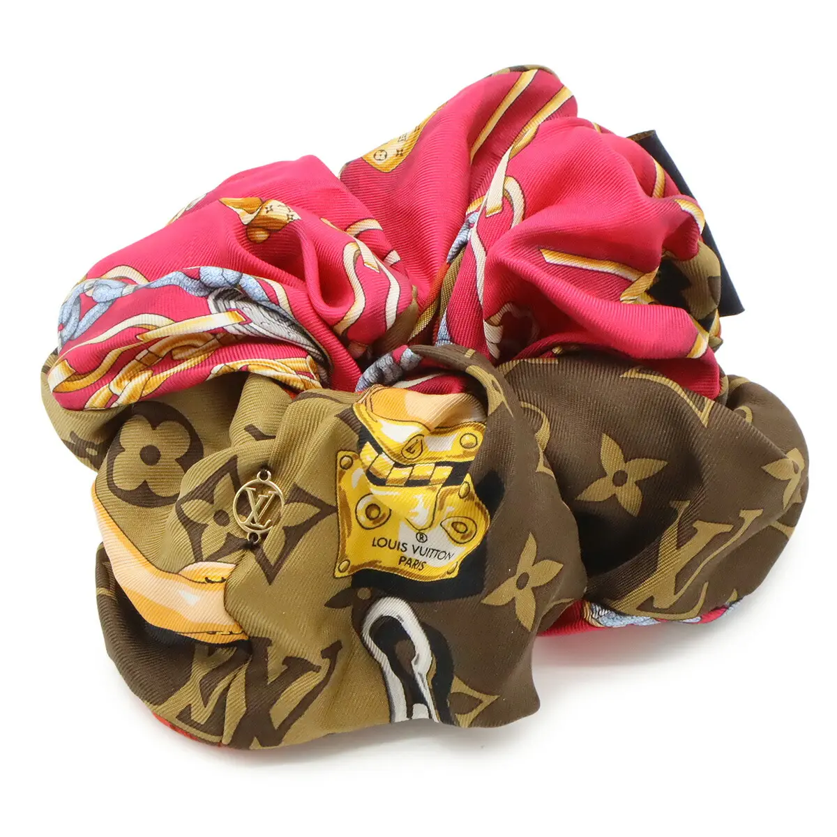 Pre-owned Louis Vuitton Silk Small Leather Goods Scrunchie