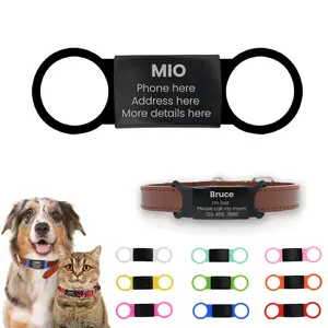 Personalized Slide-On Silicone & Metal Pet ID Tag (Blk)